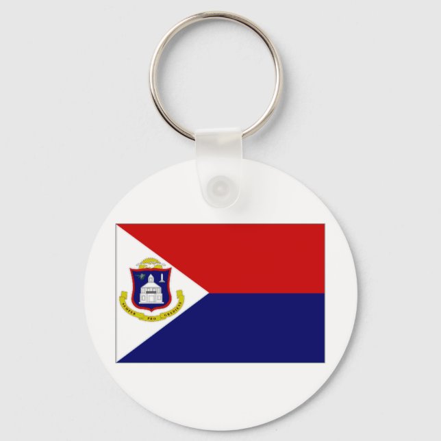 Netherlands Antilles St Maarten Flag Keychain (Front)