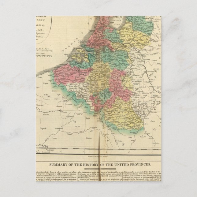Netherlands, Beligium Atlas Map Postcard (Front)