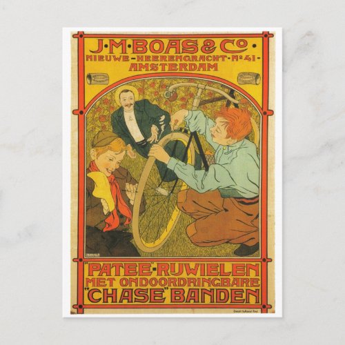 Netherlands Bicycle Repair Advertisement 1897 Postcard