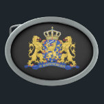 Netherlands Coat of Arms on bk bbcnt Belt Buckle<br><div class="desc">Netherlands Coat of Arms on black belt buckle

Design © Trinkets and Things 2022 - AHP Design. All Rights Reserved.</div>