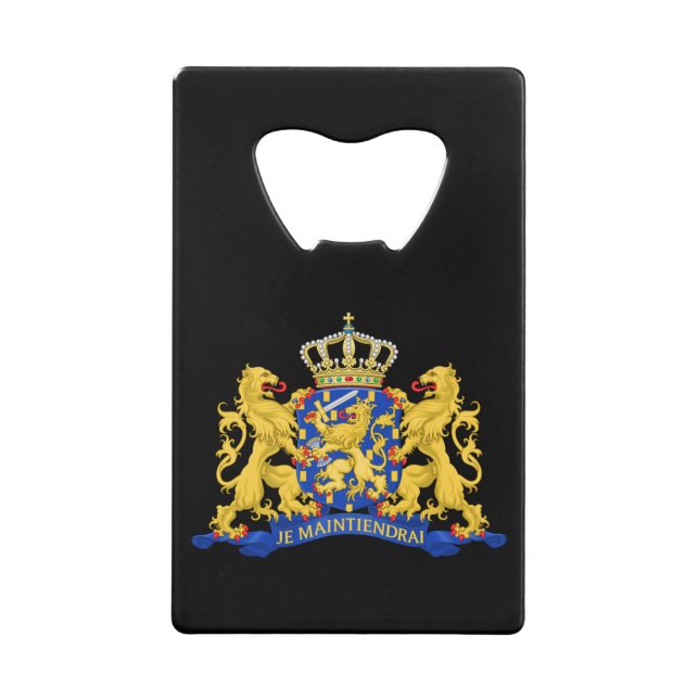 Netherlands Coat of Arms on bk bocnt Credit Card Bottle Opener (Front)