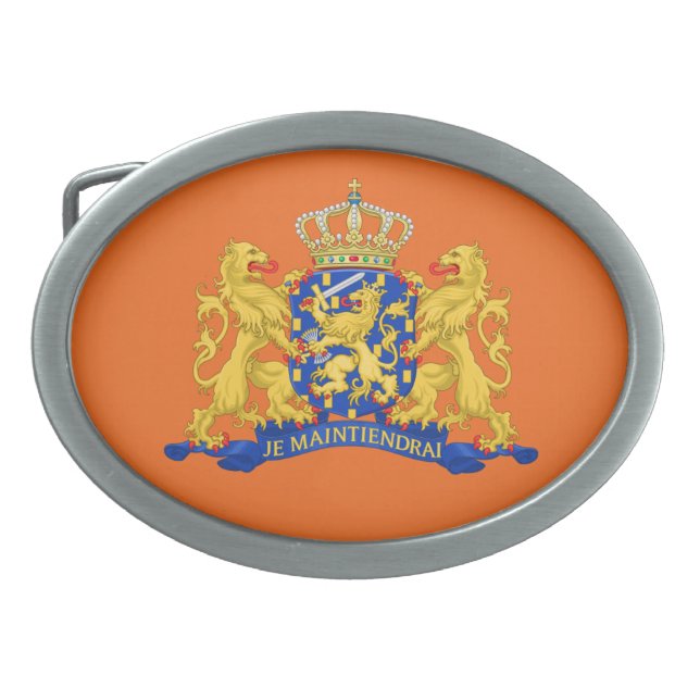 Netherlands Coat of Arms on or bbcnt Belt Buckle (Front)