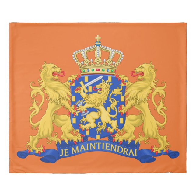 Netherlands Coat of Arms on Orange kccnt Duvet Cover (Front)