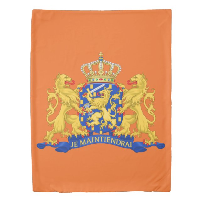 Netherlands Coat of Arms on Orange tccnt Duvet Cover (Front)