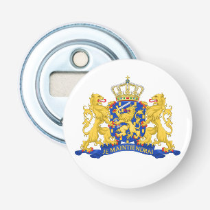 Netherlands Coat Of Arms on White bocnt Bottle Opener