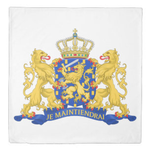 Netherlands Coat of Arms on White qct Duvet Cover