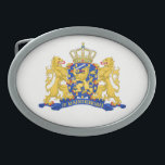 Netherlands Coat of Arms on wt bbcnt Belt Buckle<br><div class="desc">Netherlands Coat of Arms on white belt buckle

Design © Trinkets and Things 2022 - AHP Design. All Rights Reserved.</div>
