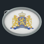 Netherlands Coat of Arms on wt bbcnt Belt Buckle<br><div class="desc">Netherlands Coat of Arms on white belt buckle

Design © Trinkets and Things 2022 - AHP Design. All Rights Reserved.</div>