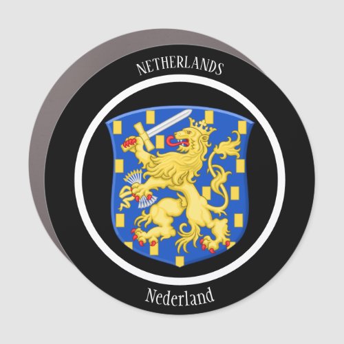 Netherlands Coat of Arms Patriotic Car Magnet