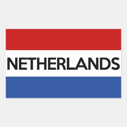 netherlands country flag symbol name text rectangular sticker | Zazzle.com