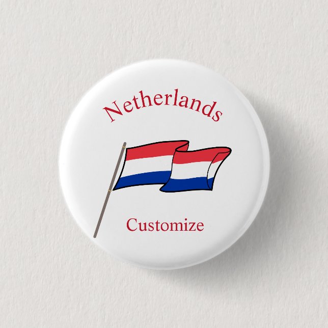 Netherlands Country Flag Thunder_Cove Button (Front)
