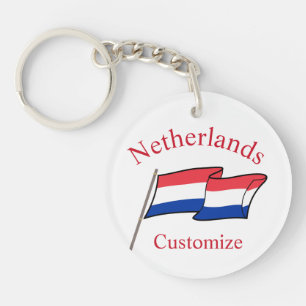 Netherlands Country Flag Thunder_Cove Keychain