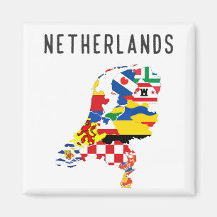 Netherlands country regions province flag map symb magnet