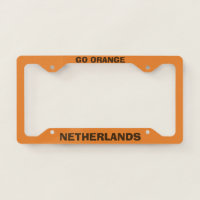 Netherlands Custom Orange License Plate Frame