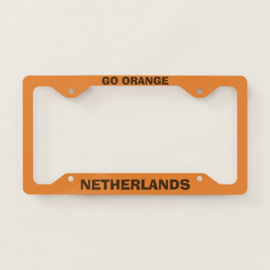 Netherlands Custom Orange License Plate Frame