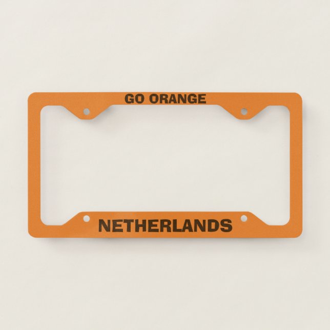 Netherlands Custom Orange License Plate Frame (Front)