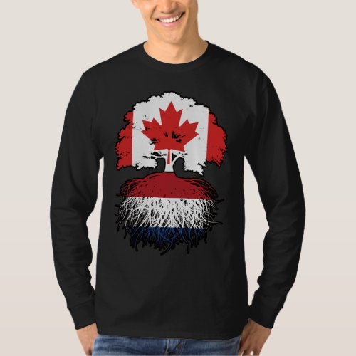 Netherlands Dutch Canadian Canada Tree Roots Flag T_Shirt