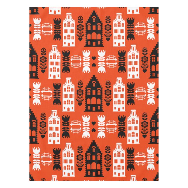 Netherlands Dutch Folk Art Print Tablecloth (Front)