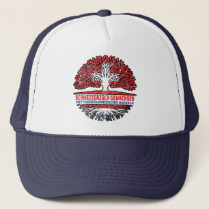 Netherlands Dutch Swiss Switzerland Tree Trucker Hat
