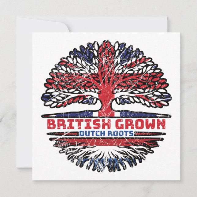 Netherlands Dutch Uk United Kingdom British Tree Card (Front)