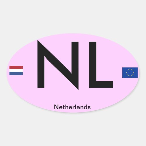 Netherlands Euro_Style Bumper StickerHolland Oval Sticker