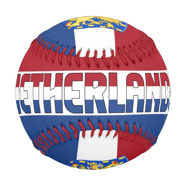 Netherlands Flag and Coat of Arms Patriotic Baseball (Front)