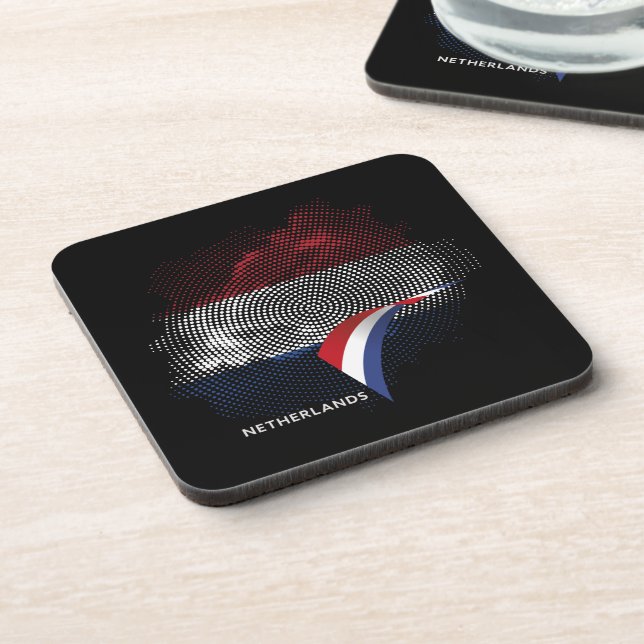 Netherlands flag beverage coaster (Left Side)