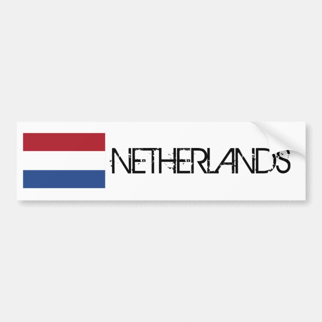 Netherlands Flag Bumper Sticker (Front)