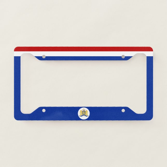 Netherlands flag-coat of arms license plate frame (Front)