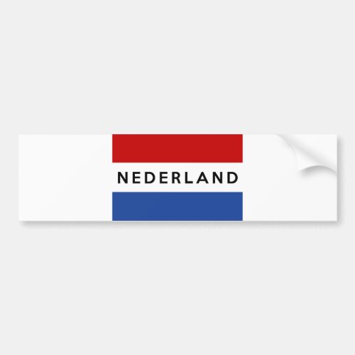 netherlands flag country nederland text name dutch bumper sticker