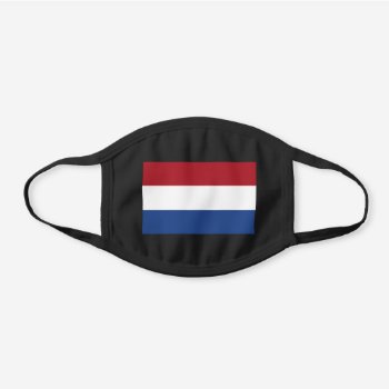 Netherlands Flag Dutch Patriotic Black Cotton Face Mask by YLGraphics at Zazzle