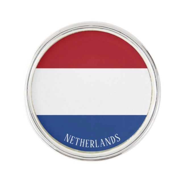 Netherlands Flag Elegant Patriotic Lapel Pin (Front)