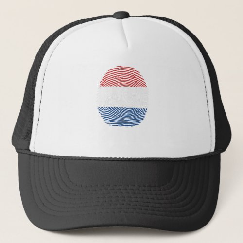 netherlands flag fingerprint trucker hat
