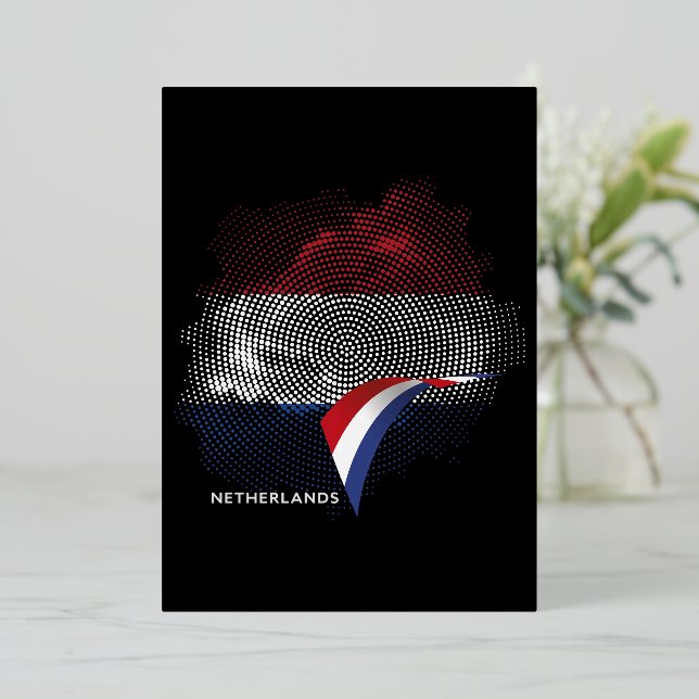 Netherlands flag foil invitation (Standing Front)
