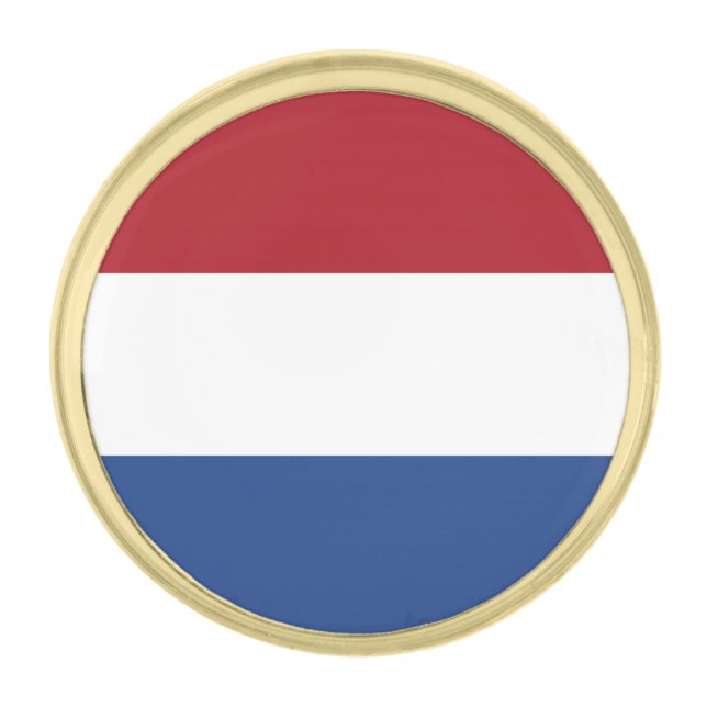 Netherlands Flag Gold Finish Lapel Pin (Front)