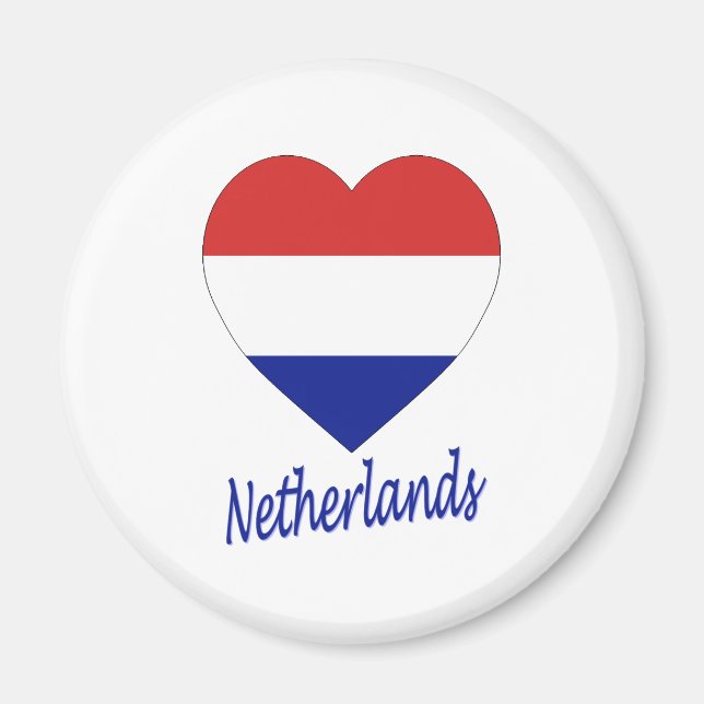 Netherlands Flag Heart Magnet (Front)