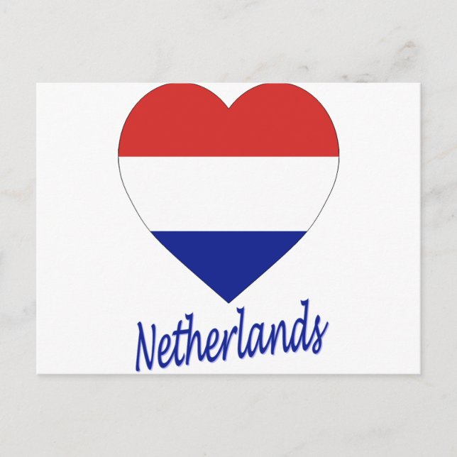 Netherlands Flag Heart Postcard (Front)