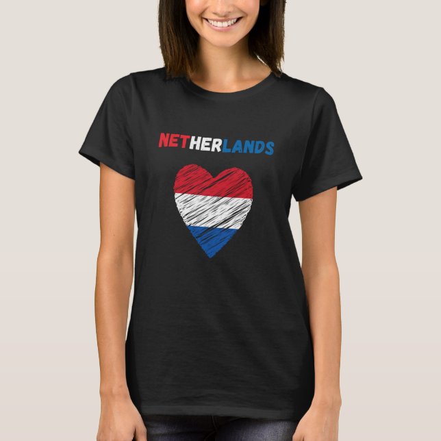 Netherlands Flag Holiday Netherlands Heart Dutch F T-Shirt (Front)