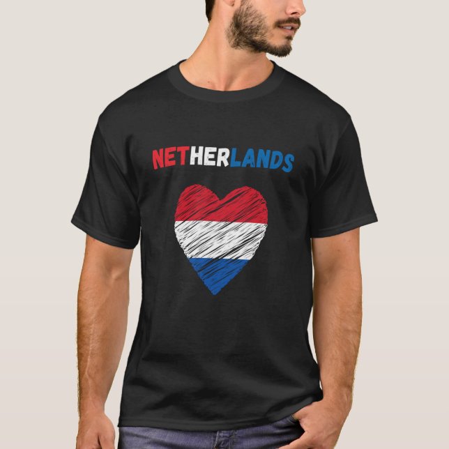 Netherlands Flag Holiday Netherlands Heart Dutch F T-Shirt (Front)