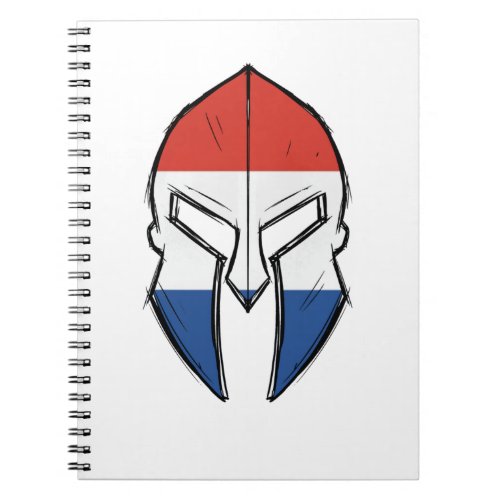 netherlands flag in Spartan warrior Helmet Notebook