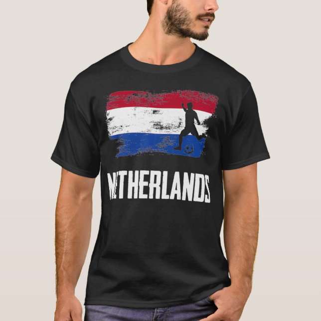 Netherlands Flag Jersey Dutch Soccer Team Dutch bo T-Shirt (Front)