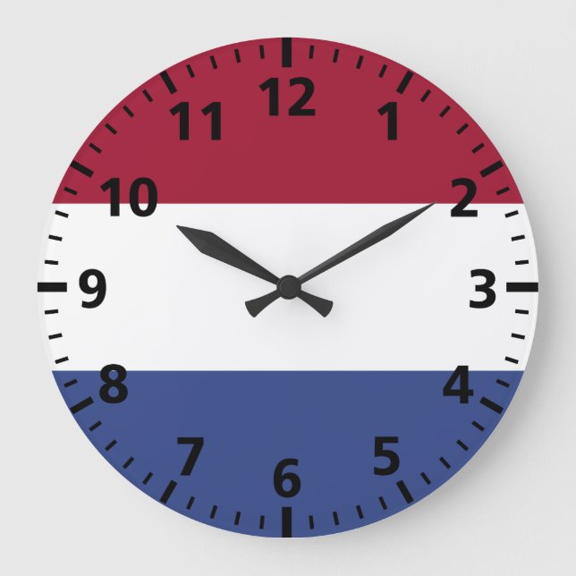 Netherlands Flag Large Clock (Front)