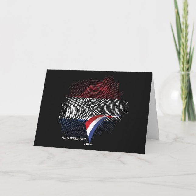 Netherlands flag letterpress thank you card (Back)