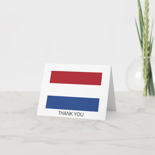 Netherlands Flag Letterpress Thank You Card (Front)