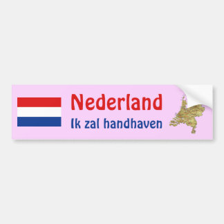 Netherlands Flag + Map Bumper Sticker