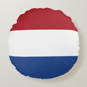Netherlands Flag Round Pillow