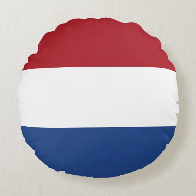 Netherlands Flag Round Pillow (Front)