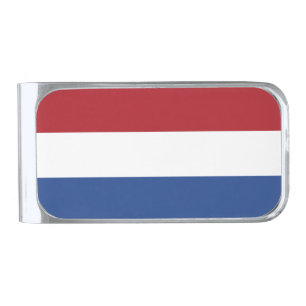 Netherlands Flag Silver Finish Money Clip