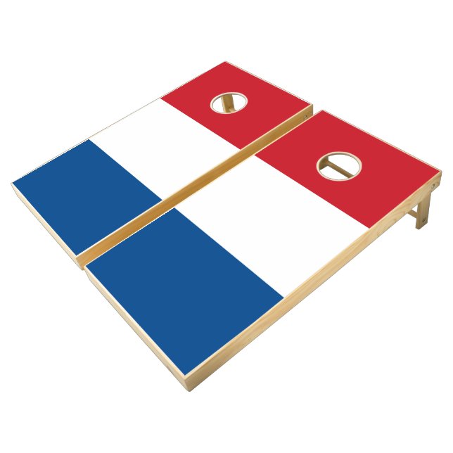 Netherlands Flag Souvenir Modern Cornhole Set (Angled)