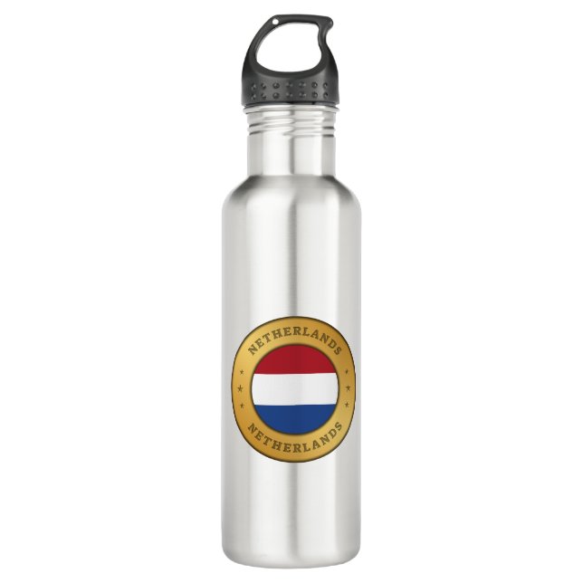 Netherlands Flag Stainless Steel Water Bottle (Front)